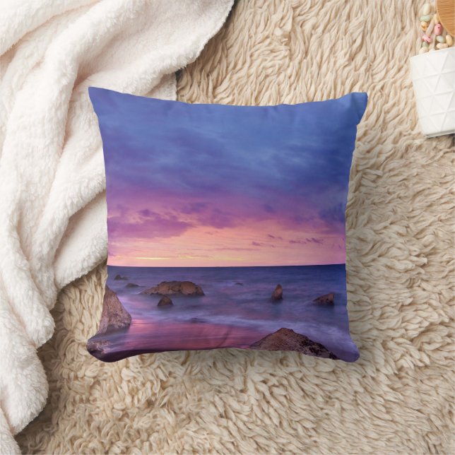 Beautiful Sunset Coastal Photograph Cushion (Blanket)
