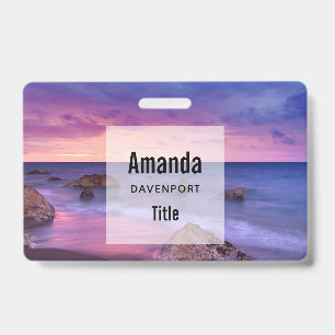 Beautiful Sunset Coastal Photograph ID Badge