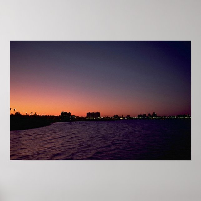 Beautiful Sunset: Corpus Christi, twighlight, Texa Poster (Front)
