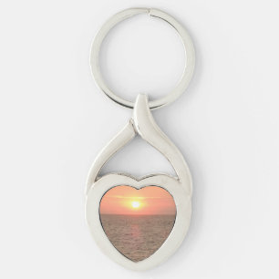 Beautiful Sunset Heart Keychain