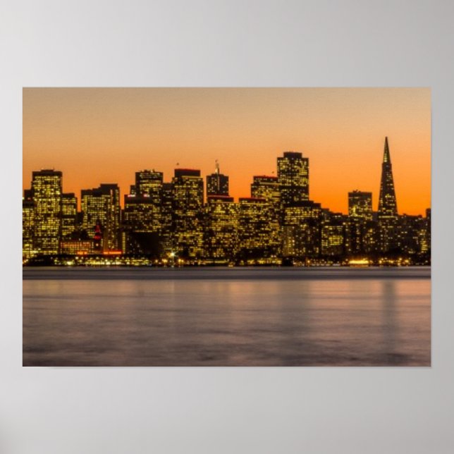Beautiful sunset in San Francisco Poster (Front)