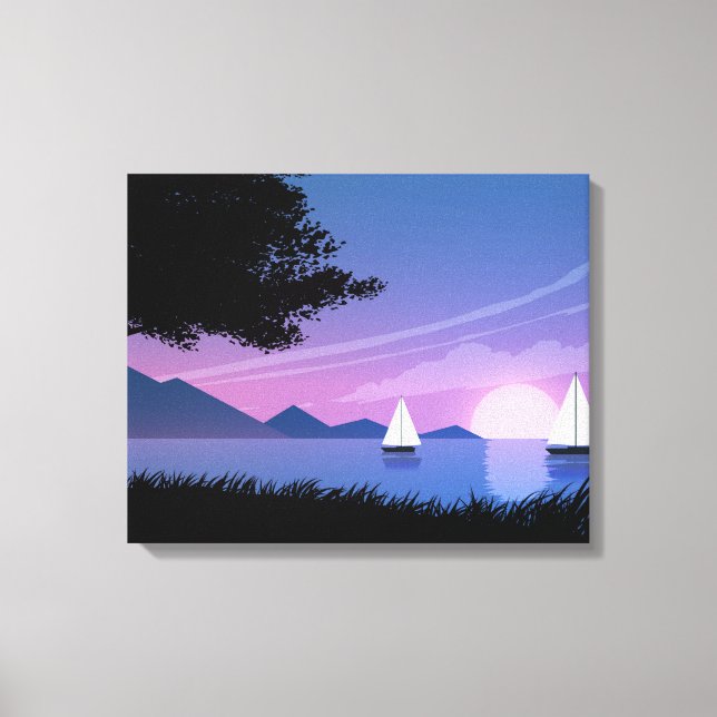 Beautiful sunset landscape canvas print (Front)