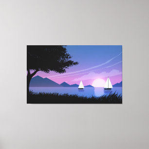 Beautiful sunset landscape canvas print