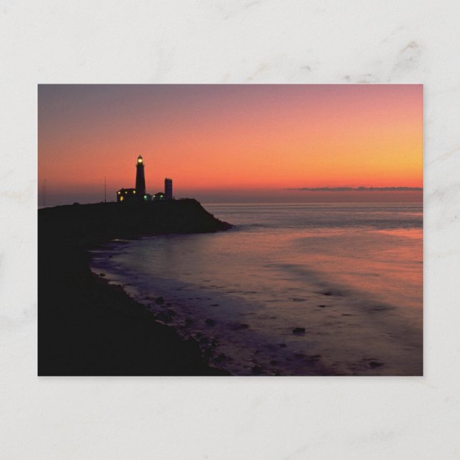 Beautiful Sunset: Montauk Point Light House, Long Postcard (Front)