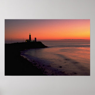 Beautiful Sunset: Montauk Point Light House, Long Poster