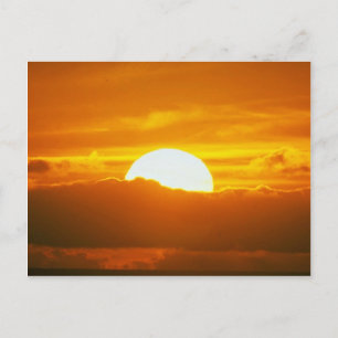 Beautiful Sunset: Moorea, outer reef pass, Tahiti Postcard