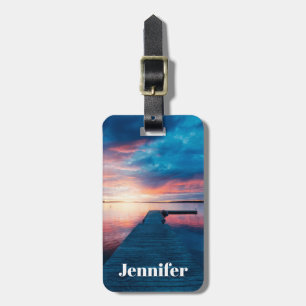 Beautiful Sunset on a Calm Lake Luggage Tag