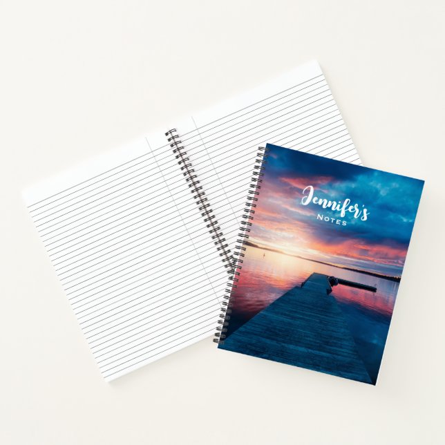 Beautiful Sunset on a Calm Lake Notebook (Inside)