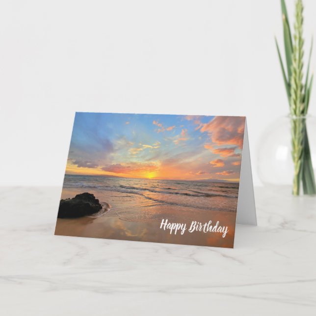 Beautiful Sunset on Maui Card (Front)