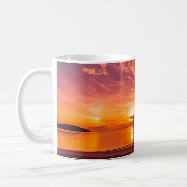 Beautiful Sunset on the Beach Coffee Mug (Left)