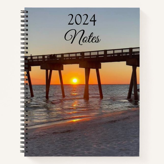 Beautiful Sunset On The Beach Spiral Notebook (Front)