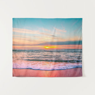 Beautiful Sunset on the Beach Tapestry