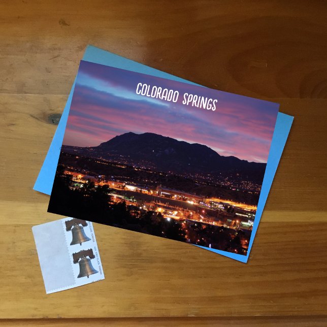 Beautiful Sunset Over Colorado Springs Colorado Postcard (Creator Uploaded)