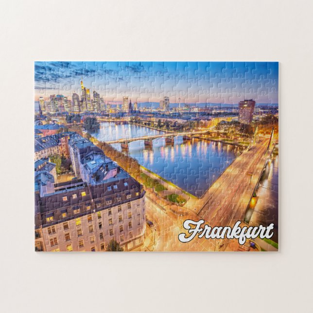 Beautiful Sunset Over Frankfurt, Germany Jigsaw Puzzle (Horizontal)