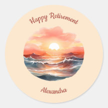 Beautiful Sunset Over Ocean Waves Retirement