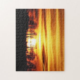 Beautiful Sunset Over the Field Jigsaw Puzzle
