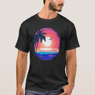 Beautiful Sunset Over The Water Cool Beach And Sum T-Shirt