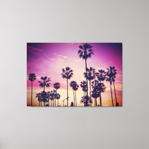 Beautiful Sunset Palm Tree Beach Vibe Canvas Print