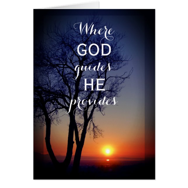 Beautiful Sunset Religious "God Provides" (Front)