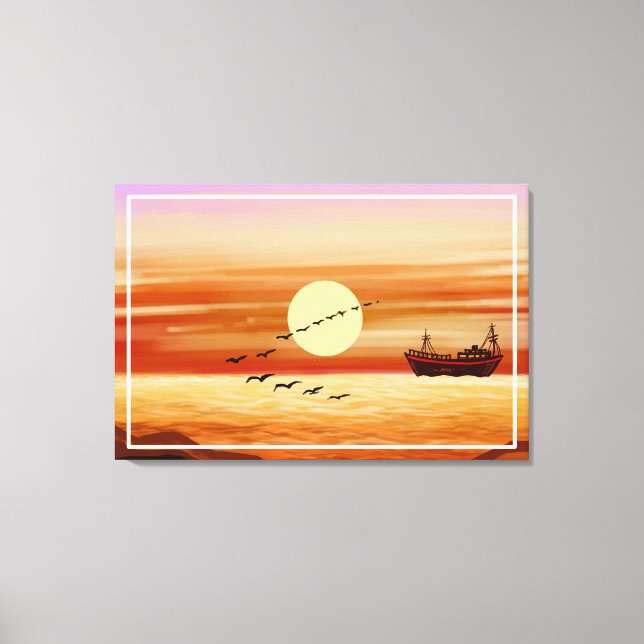 Beautiful Sunset Scenery Decorative Background  Canvas Print (Front)