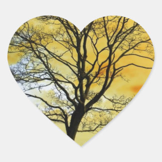 Beautiful Sunset Scenic Landscape Photographic Art Heart Sticker