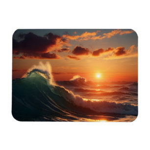 Beautiful sunset sea magnet