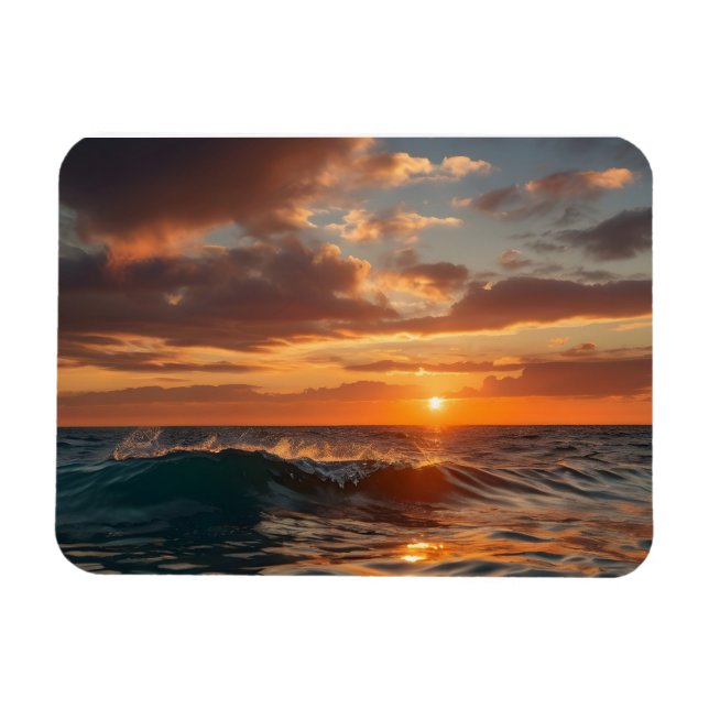 Beautiful sunset sea magnet (Horizontal)