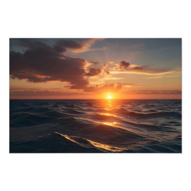 Beautiful sunset sea photo print (Front)