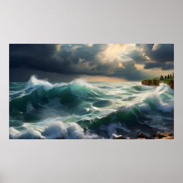 Beautiful sunset sea poster (Front)