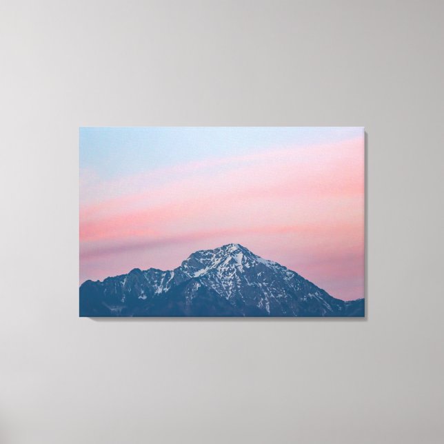 Beautiful sunset sky above mountain Storžič, Slove Canvas Print (Front)