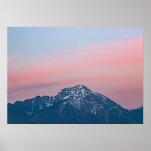 Beautiful sunset sky above mountain Storžič, Slove Poster
