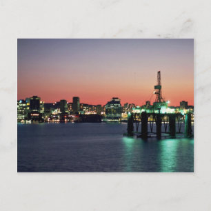 Beautiful Sunset: Sunset off newly built oil rig, Postcard