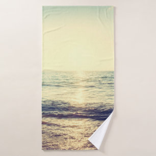 Beautiful Sunset with sea and beach - Vintage and  Bath Towel