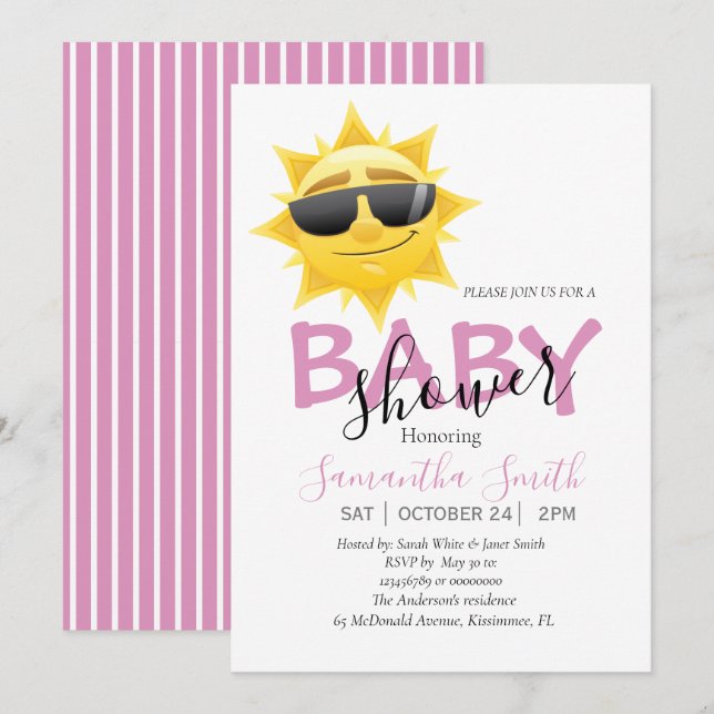 Beautiful Sunshine Boho Baby Shower Invitation (Front/Back)