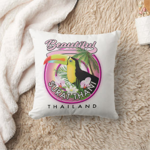 Beautiful Surat Thani thailand logo Cushion