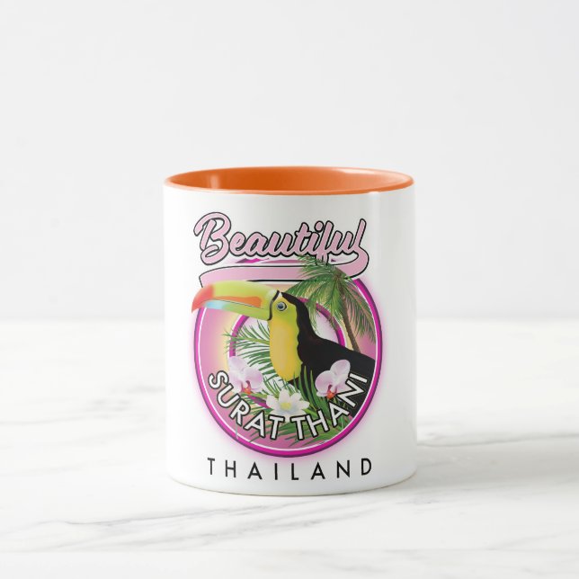 Beautiful Surat Thani thailand logo Mug (Center)