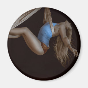 Beautiful Suspended Aerial Silk Performer Magnet