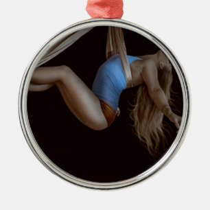 Beautiful Suspended Aerial Silk Performer Metal Tree Decoration