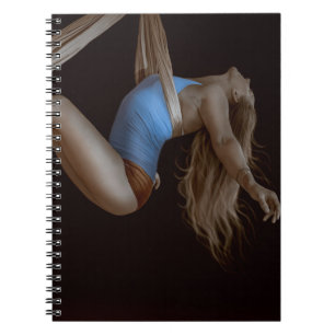Beautiful Suspended Aerial Silk Performer Spiral Notebook