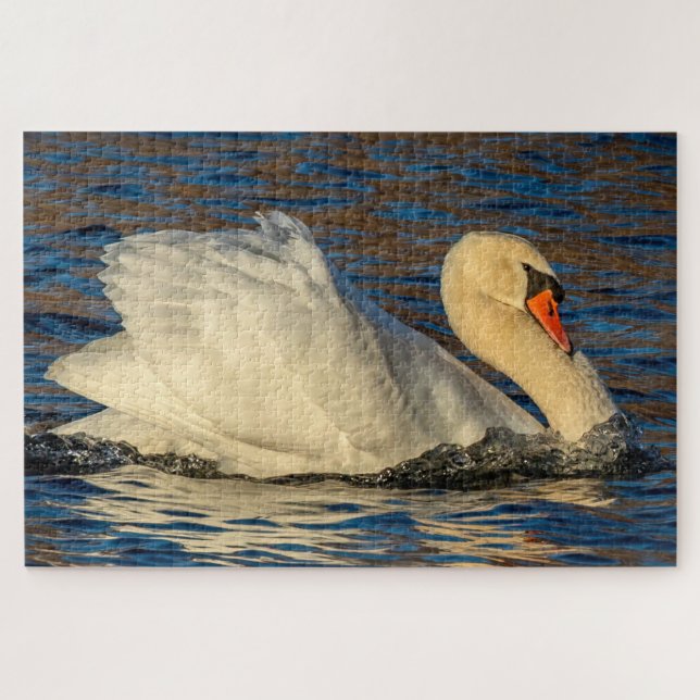 Beautiful Swan and Blue Water   Jigsaw Puzzle (Horizontal)