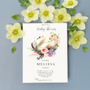Beautiful Swan Baby Shower invitation