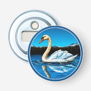 Beautiful swan bird bottle opener