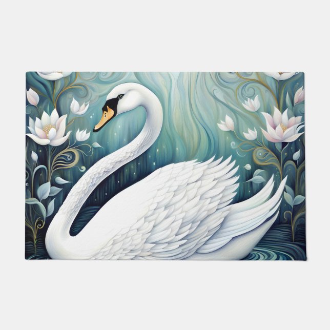 Beautiful Swan Doormat (Front)