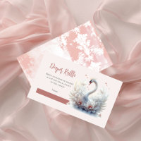 Beautiful Swan Floral Baby Shower Diaper Raffle