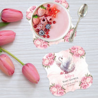 Beautiful Swan Pink Floral Girl Baby Shower