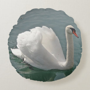 Beautiful swan round cushion