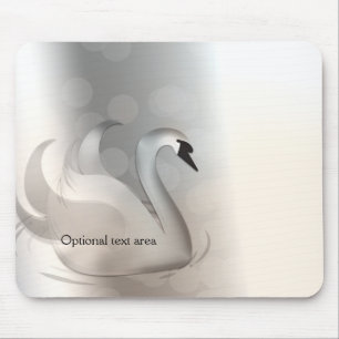 Beautiful Swan Silver Elegant Custom Chic Mouse Pad
