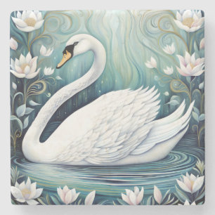 Beautiful Swan Stone Coaster