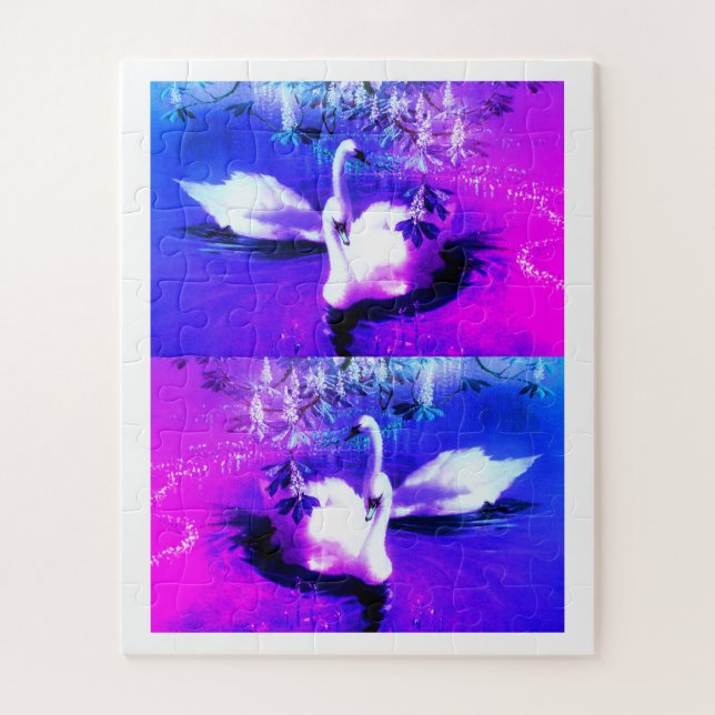 Beautiful swans bird art jigsaw puzzle (Vertical)