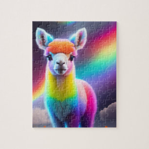 Beautiful Sweet Colorful Cute Llama Jigsaw Puzzle